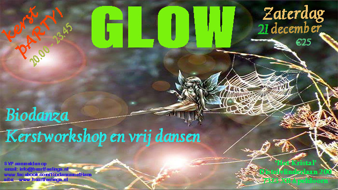 Za 21 december Biodanza KERSTPARTY APELDOORN: ‘GLOW!’