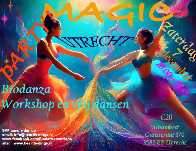 Za 7 december Biodanza PARTY UTRECHT: ‘MAGIC’