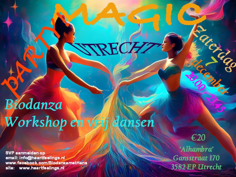 Za 7 december Biodanza PARTY UTRECHT: ‘MAGIC’