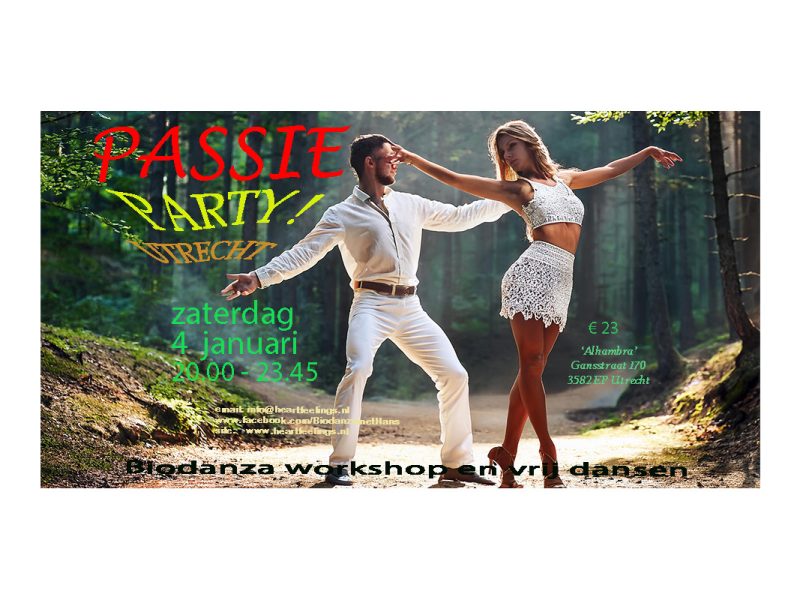 UITVERKOCHT Za 4 januari Biodanza PARTY UTRECHT: ‘PASSIE’