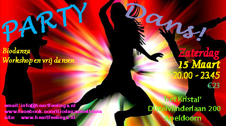 Za 15 maart Biodanza PARTY APELDOORN: ‘Dans’